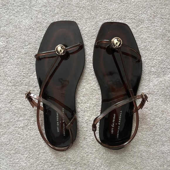 NIB Loeffler Randall x Left On Friday Dana Brown Strappy Jelly Sandal (9) - Picture 2 of 5